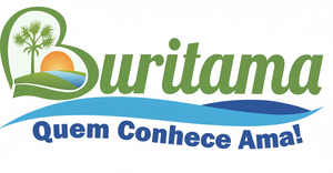 Logomarca Turística Municipal Logomarca Turística Oficial do Município de Buritama a marca composta pela palavra “Buritama”, em tipografia verde estilizada, com a letra inicial “B” em forma de coração contendo elementos gráficos alusivos ao sol nascente, palmeiras de buriti e rio, acompanhada do slogan “Quem Conhece Ama!”.