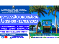 5ª SESSÃO ORDINÁRIA ÀS 19H00 - 13/03/2023