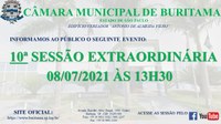 10ª SESSÃO EXTRAORDINÁRIA - 08/07/2021