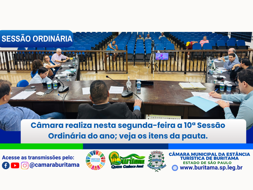 10ª SESSÃO ORDINÁRIA - 04.05.2026 ÀS 19H00.