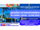11ª e 12ª SESSÕES EXTRAORDINÁRIAS - DIA 15/09/2023 15H00 | 15H10. 11ª e 12ª SESSÕES EXTRAORDINÁRIAS - DIA 15/09/2023 15H00 | 15H10.