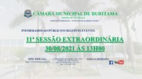 11ª SESSÃO EXTRAORDINARIA 30-08-2021 ÀS 13H00