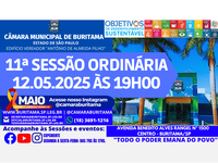 11ª SESSÃO ORDINÁRIA - 12.05.2025 ÀS 19H00.
