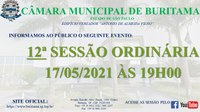 12ª SESSÃO ORDINÁRIA - 17/05/2021
