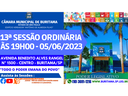 13ª SESSÃO ORDINÁRIA ÀS 19H00 - 05/06/2023 13ª SESSÃO ORDINÁRIA ÀS 19H00 - 05/06/2023