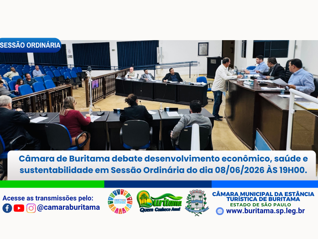14ª SESSÃO ORDINÁRIA - 08.06.2026 ÀS 19H00.