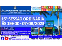 16ª SESSÃO ORDINÁRIA ÀS 19H00 - 07/08/2023