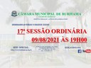 17ª SESSÃO ORDINÁRIA 09-08-2021 ÀS 19H00