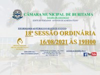 18ª SESSÃO ORDINÁRIA - 13/08/2021 - 19H00