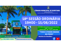 18ª SESSÃO ORDINÁRIA - 15/08/2022 ÀS 19H00.