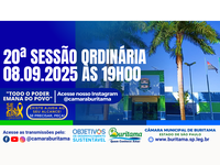 20ª SESSÃO ORDINÁRIA - 08.09.2025 ÀS 19H00.