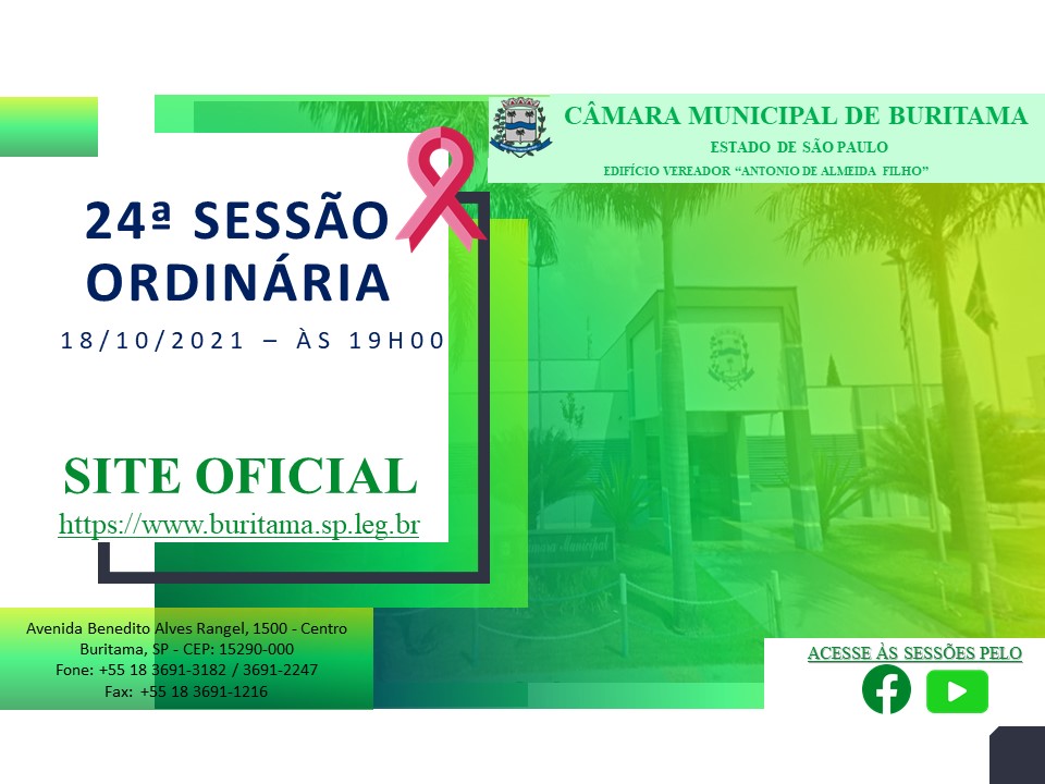 24ª SESSÃO ORDINÁRIA - 18/10/2021 - 19H00