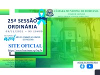 25ª SESSÃO ORDINÁRIA - 03/11/2021 - 19H00