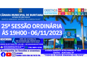 25ª SESSÃO ORDINÁRIA - 06.11.2023 ÀS 19H00.