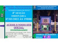 4ª SESSÃO ORDINÁRIA - 07/03/2022 ÀS 19H00.