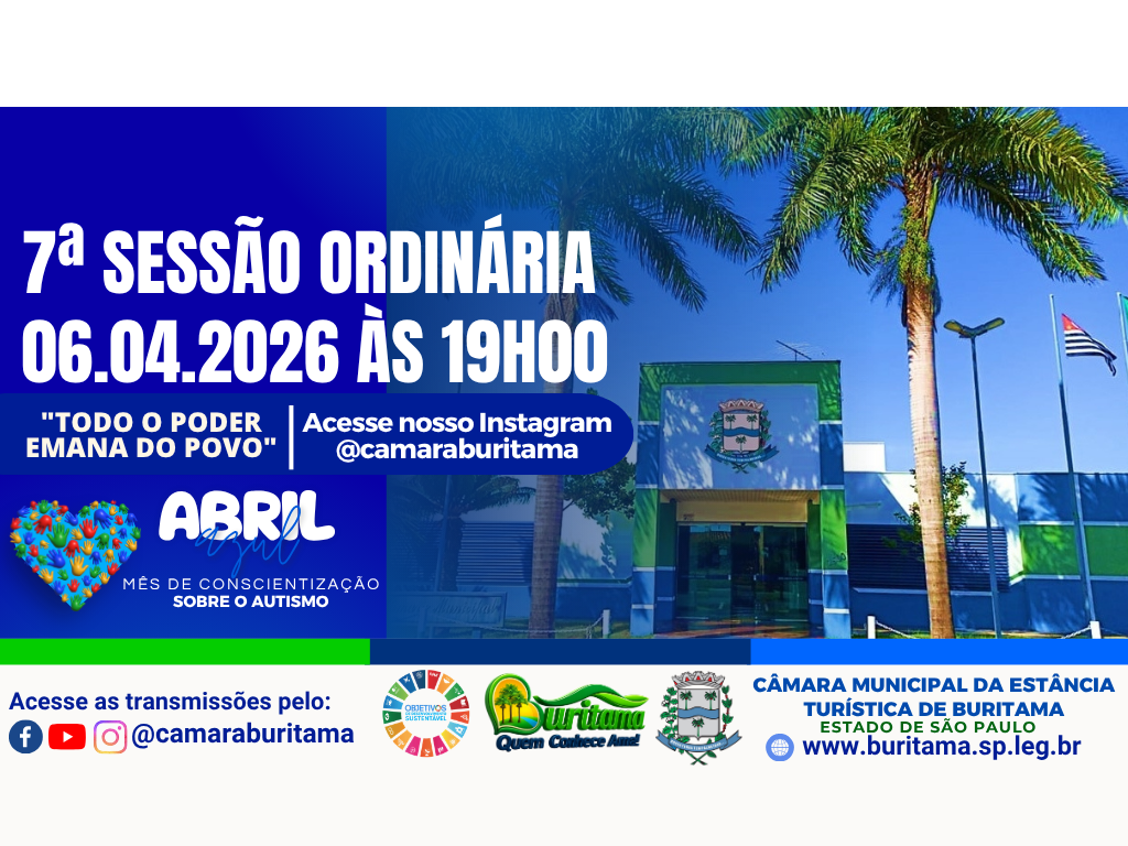 7ª SESSÃO ORDINÁRIA - 06.04.2026 ÀS 19H00.