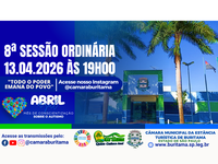 8ª SESSÃO ORDINÁRIA - 13.04.2026 ÀS 19H00.
