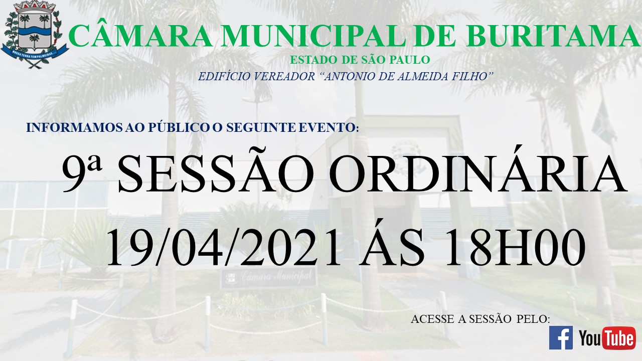 9ª SESSÃO ORDINÁRIA - 19/04/2021