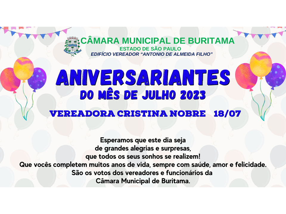 ANIVERSARIANTES DO MÊS DE JULHO