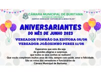 ANIVERSARIANTES DO MÊS DE JUNHO