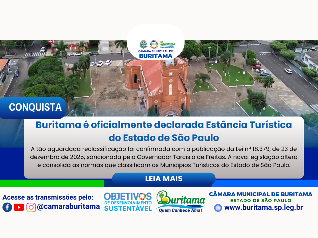 Buritama é oficialmente declarada Estância Turística do Estado de São Paulo.