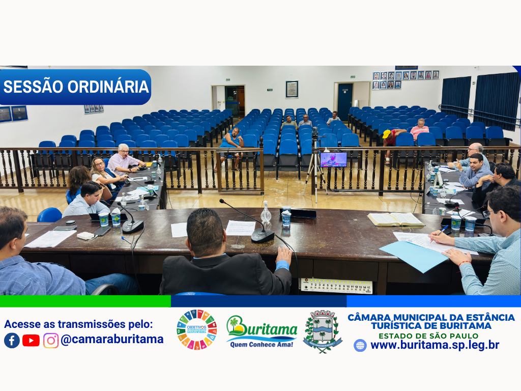 Câmara Municipal da Estância Turística de Buritama aprova emenda à Lei Orgânica e debate saúde, transporte e educação em sessão ordinária.