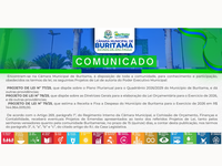 Comunicado - Leis Orçamentárias LOA e LDO 2026 e PPA (2026 - 2029)