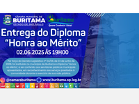 Entrega do Diploma “Honra ao Mérito” em Sessão Ordinária da Câmara de Buritama no dia 02 de junho.