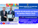 MOÇÃO DE APLAUSO em favor do senhor PAULO CRUZ. MOÇÃO DE APLAUSO em favor do senhor PAULO CRUZ.