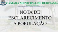 NOTA DE ESCLARECIMENTO A POPULAÇÃO